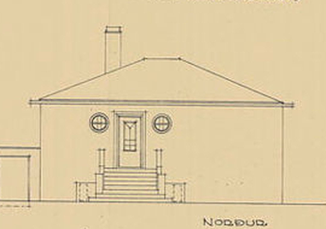 Norðurhlið á aðalteikningu 1945