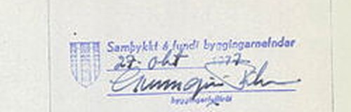 Undirskrift byggingarfulltrúa, ólæsileg